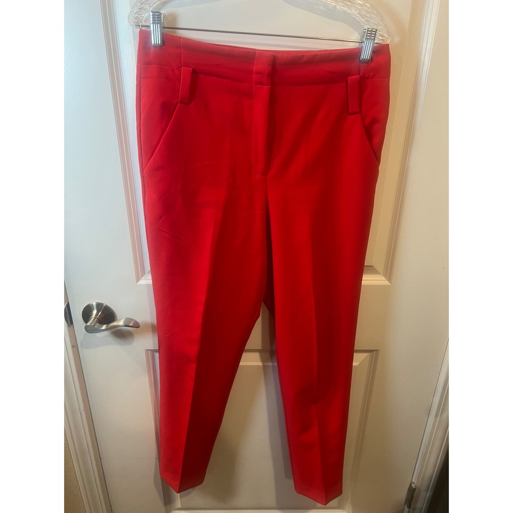 Cooper & Ella Womens Trousers Front Pleat Red Size 8‎